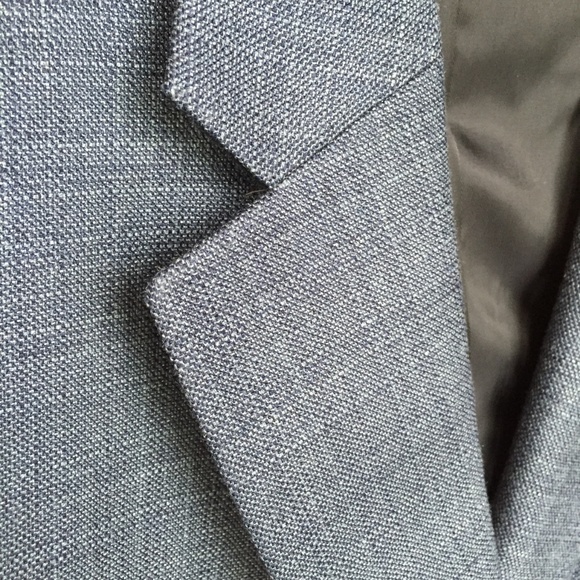 silk/wool sport coat suit jacket, gray- blue - Picture 5 of 5